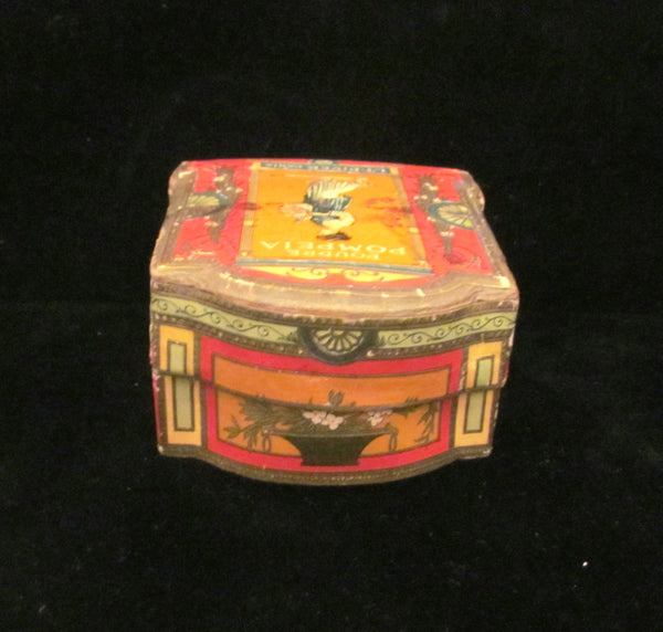 Antique French Powder Box Poudre Lt Piver Pompeia  Face Powder Box Paris Vanity Accessory RARE