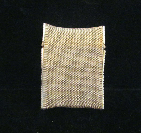 Ladies Gold Mesh & Guilloche Cigarette Case Vintage 1940s Unique