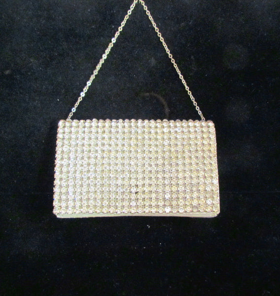 1930's Rhinestone Purse Hollywood Regency Ladies Wallet Clutch Purse Bling Bag