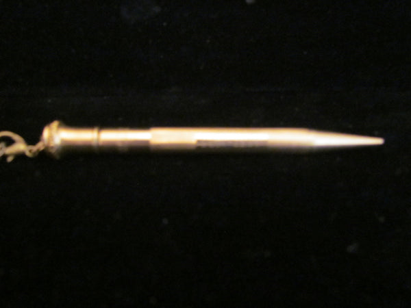 1920s Gold Filled Mechanical Pencil Necklace Superite 1/9 GF Engraved Date 1873 - 1923 Chatelaine Propelling Pencil