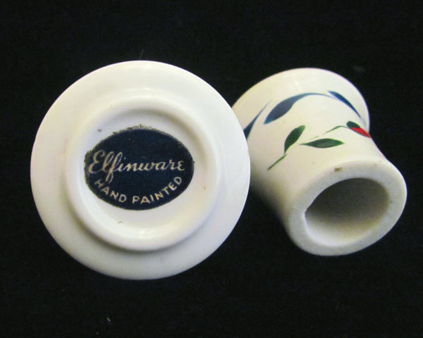 Porcelain Lighter Vintage Elfinware Ceramic Strikealite Table Top Lighter Hand Painted Floral Working