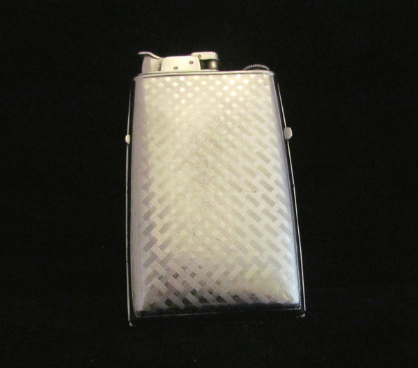 Vintage Evans Trig-A-Lite Cigarette Case Art Deco Working Case Lighter 1940's Blue Enamel