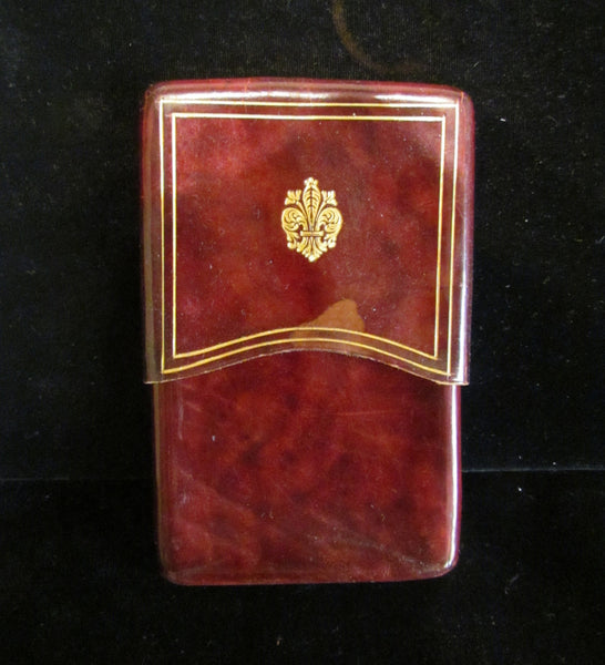 Vintage Tooled Leather Cigarette Case 1940's Italian Brown Leather Case LOVELY CONDITION