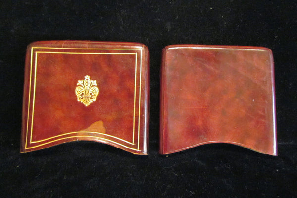 Vintage Tooled Leather Cigarette Case 1940's Italian Brown Leather Case LOVELY CONDITION