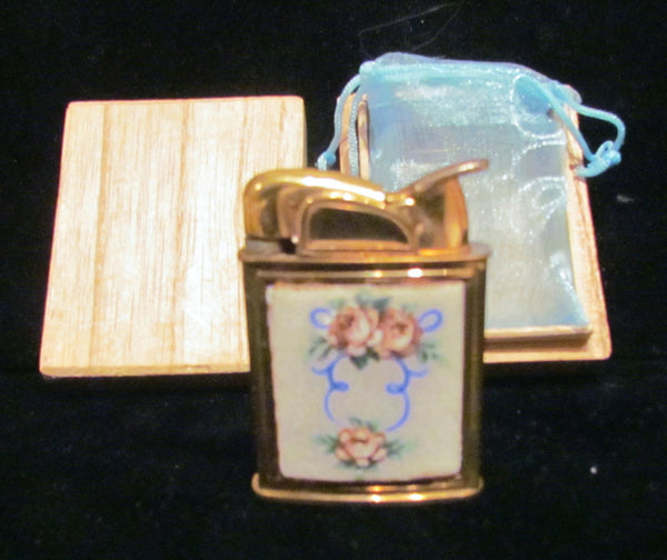 1940s Evans Guilloche Lighter Art Deco Pocket Purse Lighter Boxed Working Condition