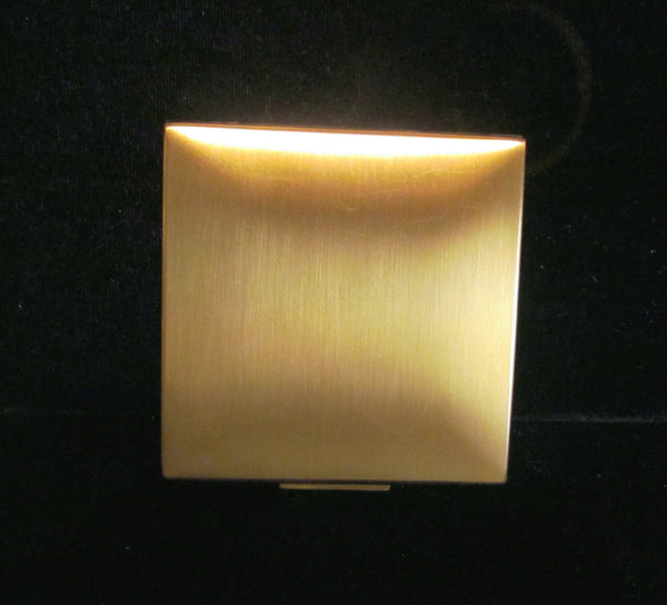1940's Elgin American Gold Compact Poppy Powder Mirror Excellent Condition