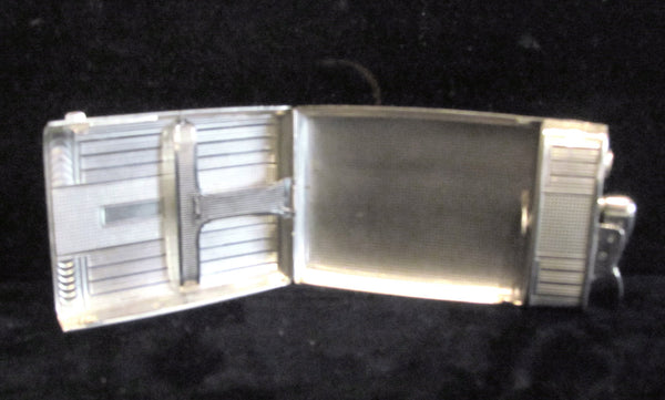 1940s Trig-A-Lite Evans Cigarette Case Lighter Art Deco Silver Working Excellent Condition