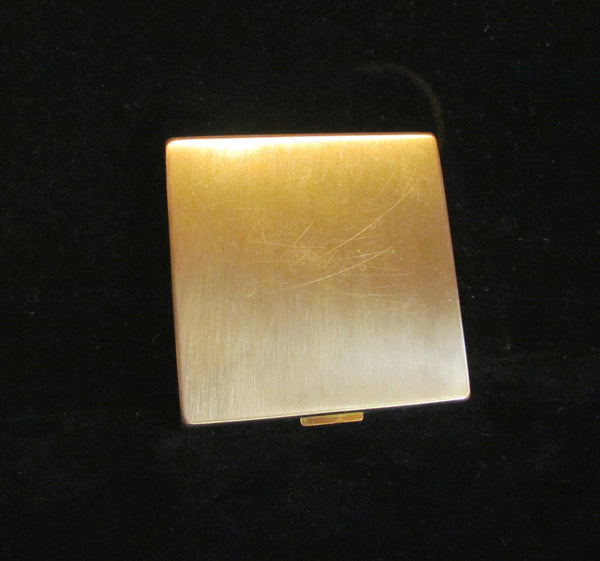 Paul Flato Rhinestone Dogwood Compact Powder & Mirror Gold Plated 1940's Excellent