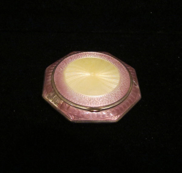 Finberg Guilloche Enamel Compact 1920s Lilac Silver FMC