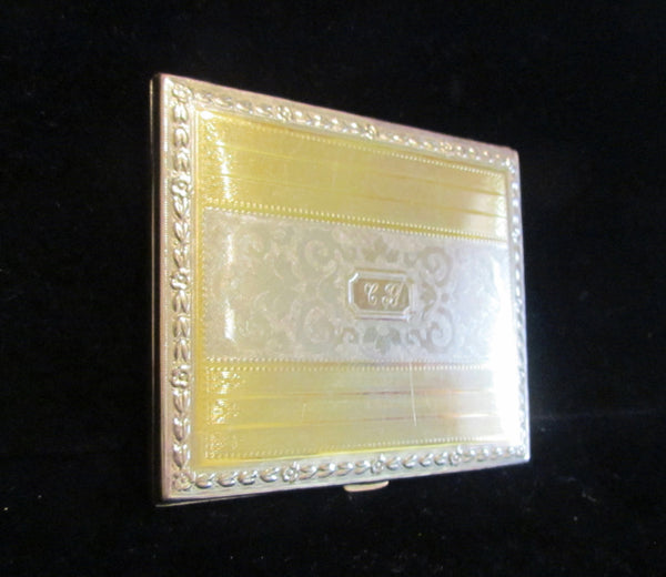 Evans Nickel Silver Cigarette Case Business Credit Card Holder 1910 Edwardian