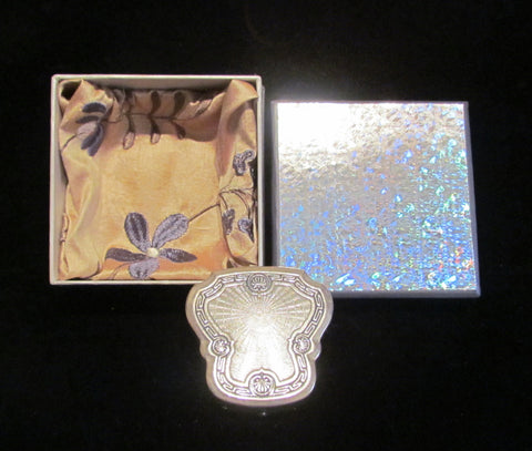 1920s Karess Woodworth Compact Powder Rouge Compact Silver Compact Rare