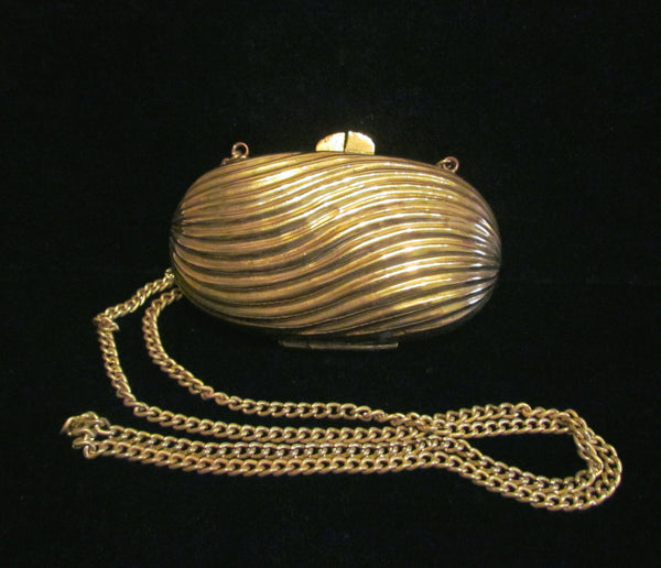 Art Deco Gold Pillow Purse Shoulder Handbag Antique Evening Bag Bridal