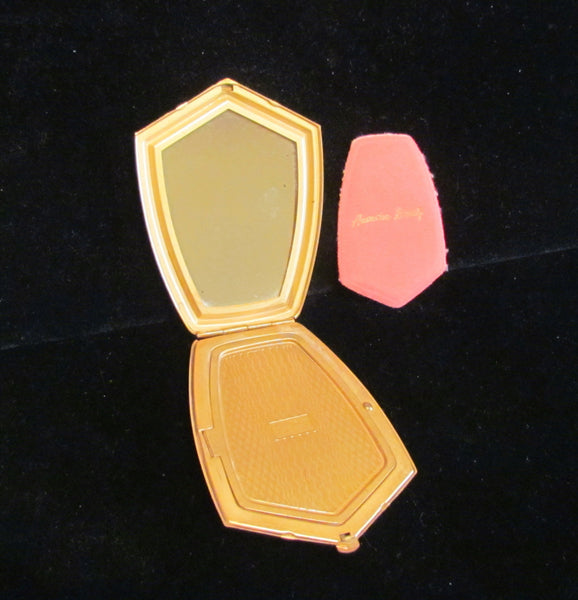 1940s American Beauty Powder Mirror Compact Art Deco Floral Fantastic Condition