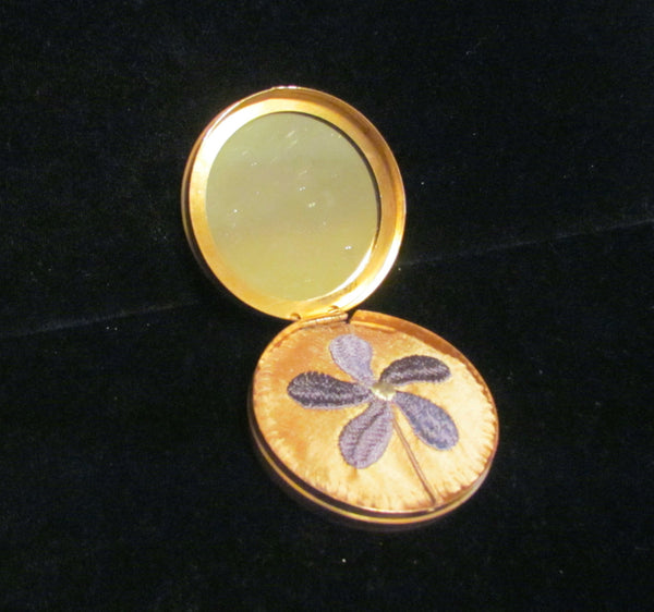 Deere Art Nouveau Gold Compact Box 1920s Nude Powder Tin Rare