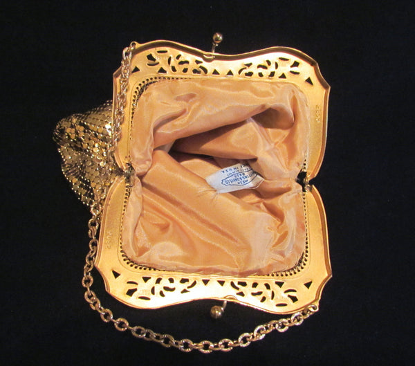 1940s Whiting & Davis Purse Gold Mesh Evening Bag Wedding Bridal Handbag Excellent Condition Boxed
