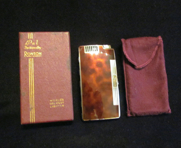 Ronson Pocket Pal Enamel Cigarette Case Lighter 1930s Art Deco Case Lite